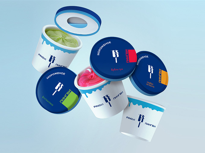 Branded paper cups for ice cream